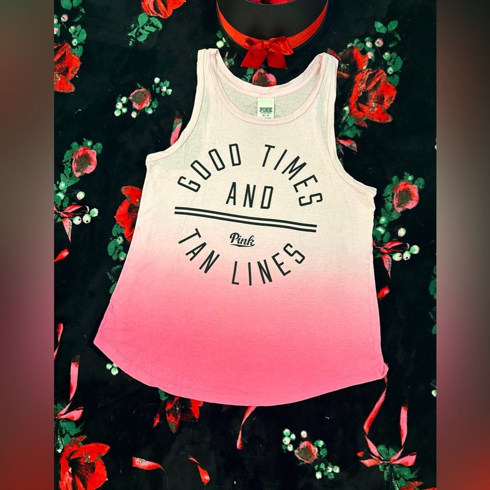 VS PINK NWOT Racerback Tank Size XS Barbie Pink Ombré!! - Picture 3 of 3